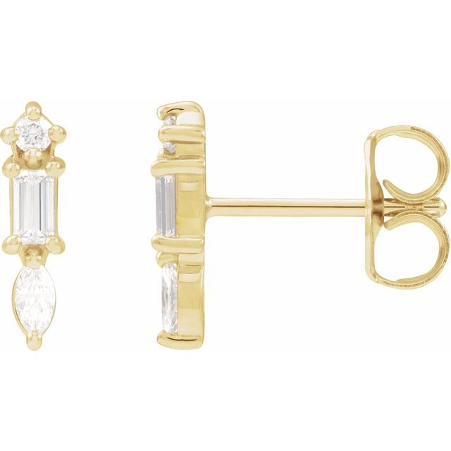 1/6 CTW Bar Earrings