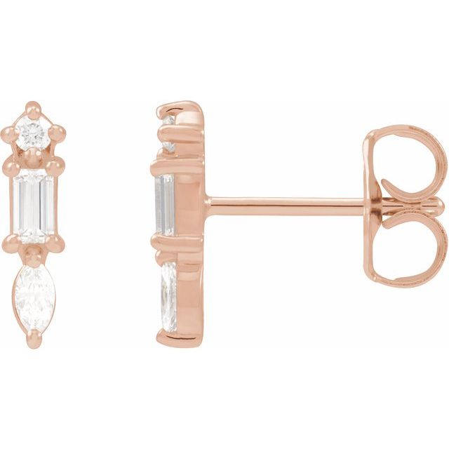 1/6 CTW Bar Earrings