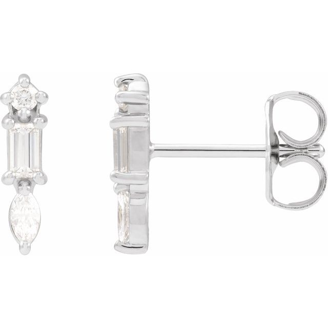 1/6 CTW Bar Earrings
