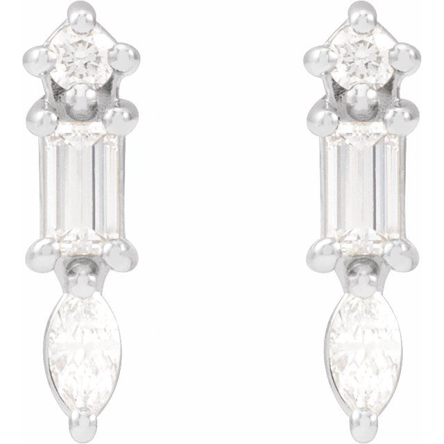 1/6 CTW Bar Earrings