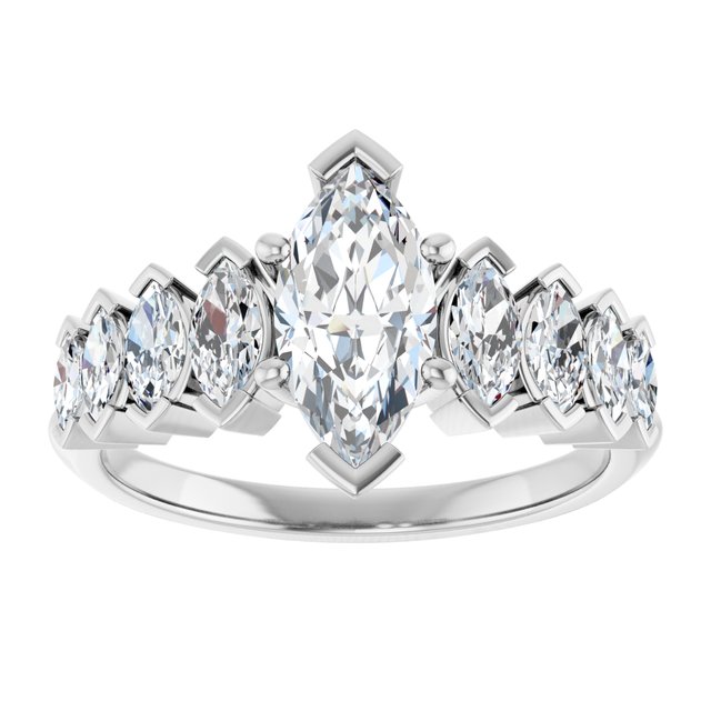 1 3/4 CTW Marquise Accented Engagement Ring