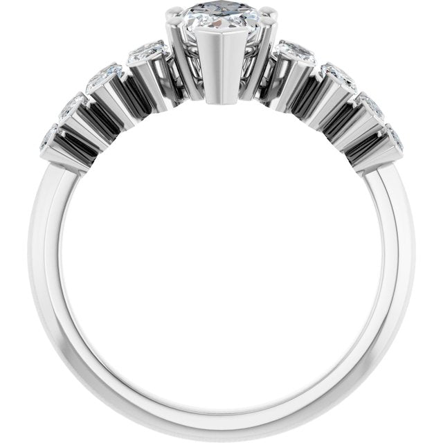 1 3/4 CTW Marquise Accented Engagement Ring