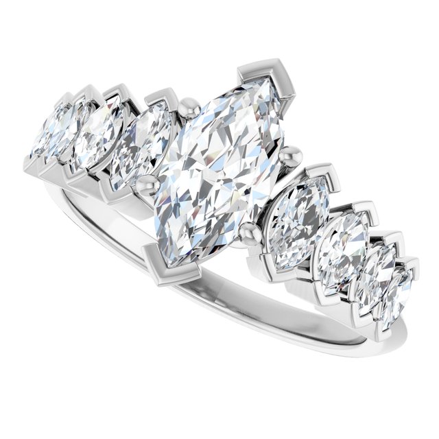 1 3/4 CTW Marquise Accented Engagement Ring