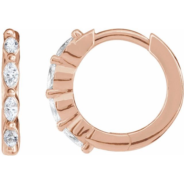 1/6 CTW 12 mm Marquise Hoop Earrings
