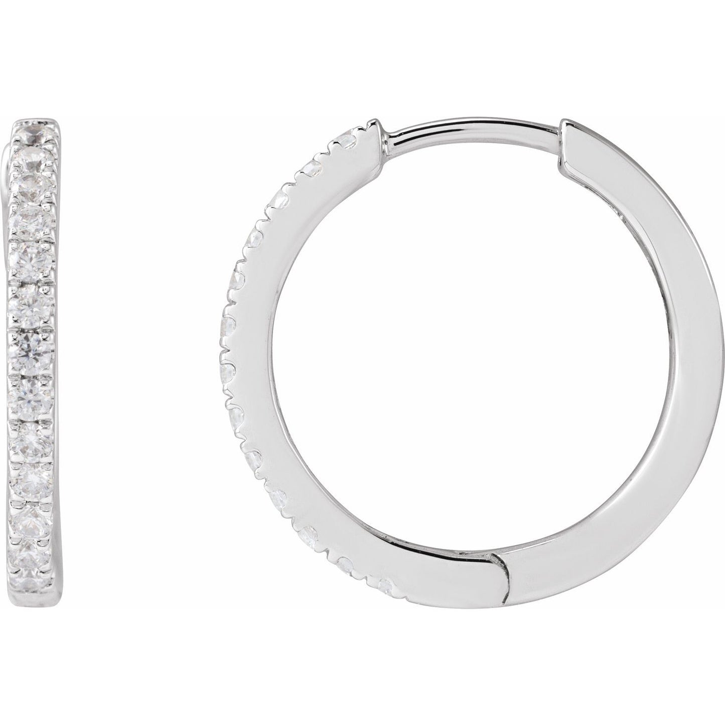1/3 CTW 16.3 mm Hoop Earrings