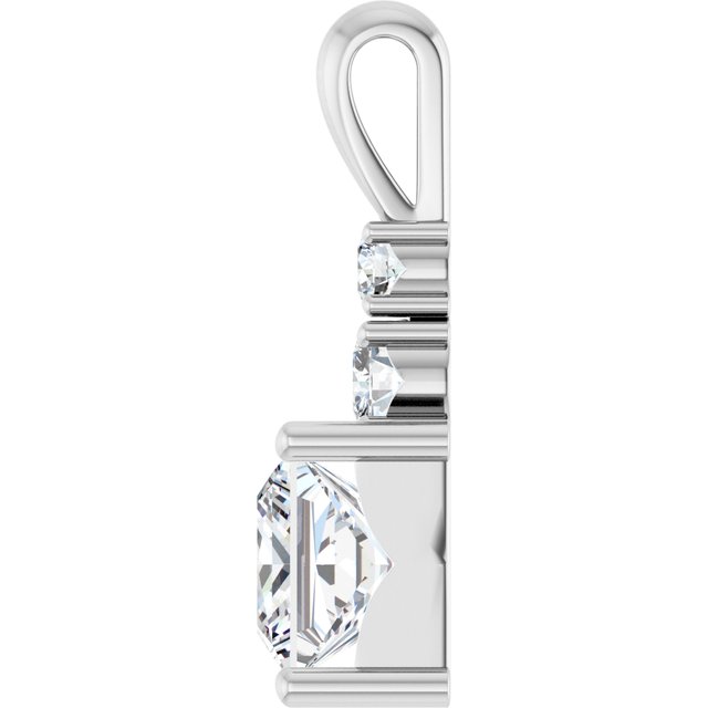 2 1/4 CTW Square Accented Pendant