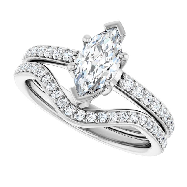 9/10 CTW Marquise Engagement Ring