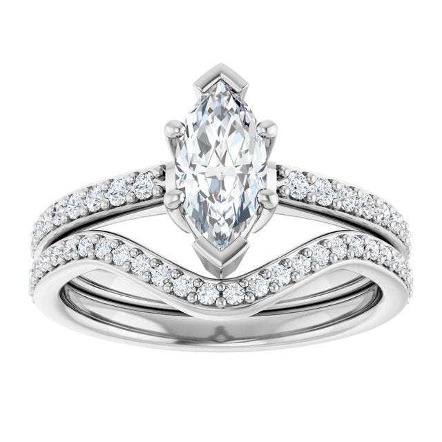 9/10 CTW Marquise Engagement Ring