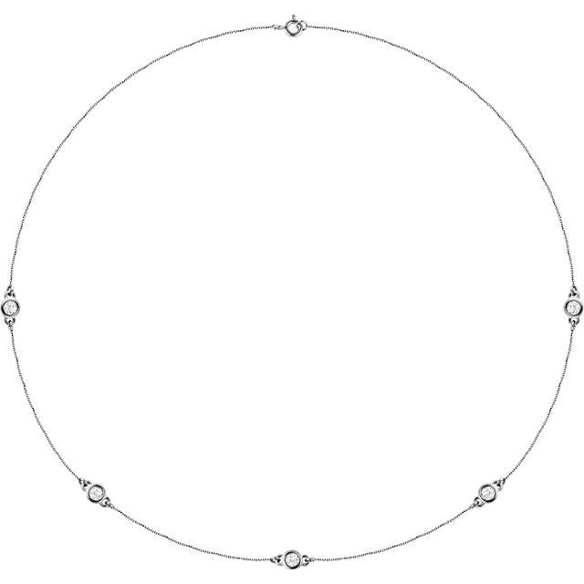 1/3 CTW Bezel-Set 7-Station 24" Necklace