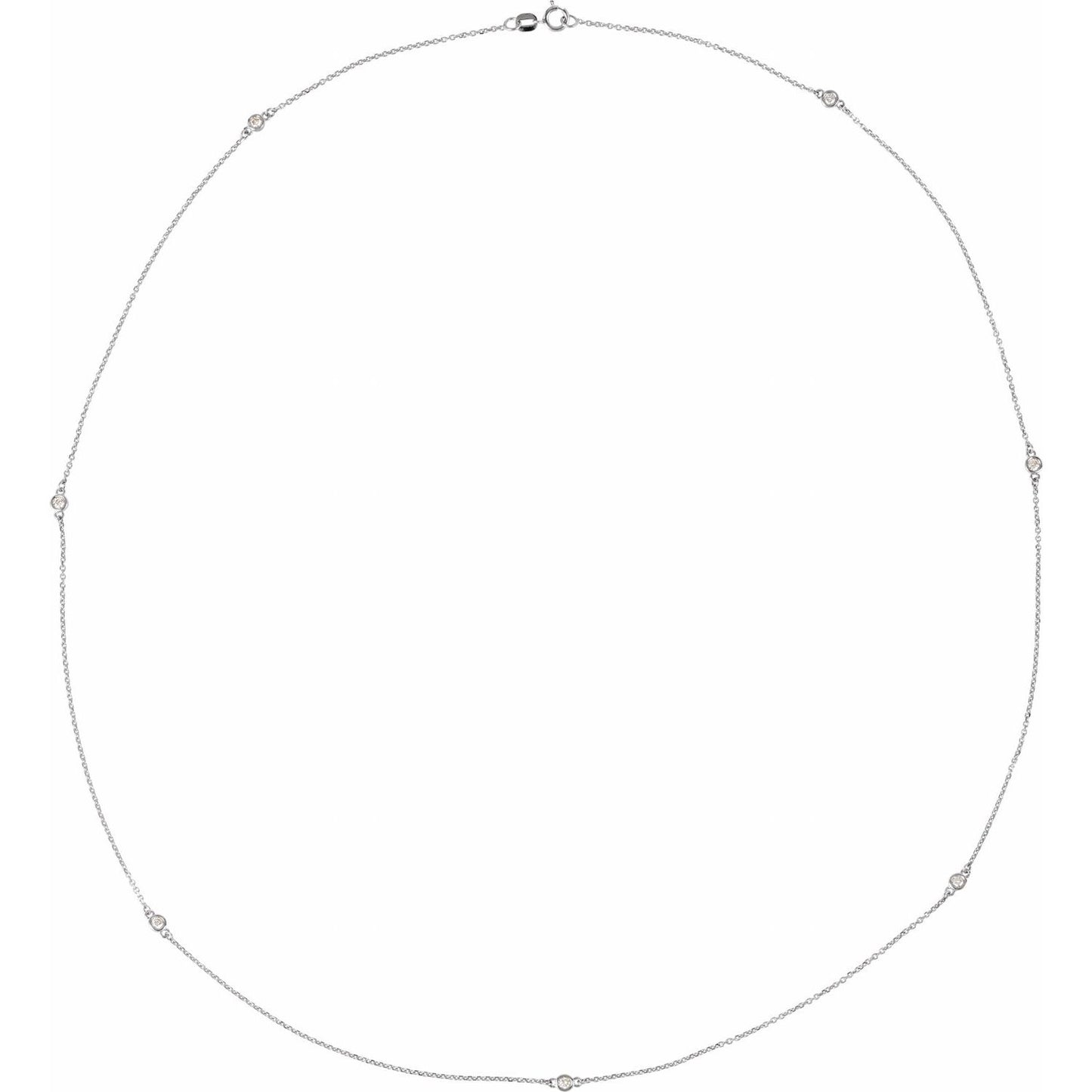 1/3 CTW Bezel-Set 7-Station 24" Necklace