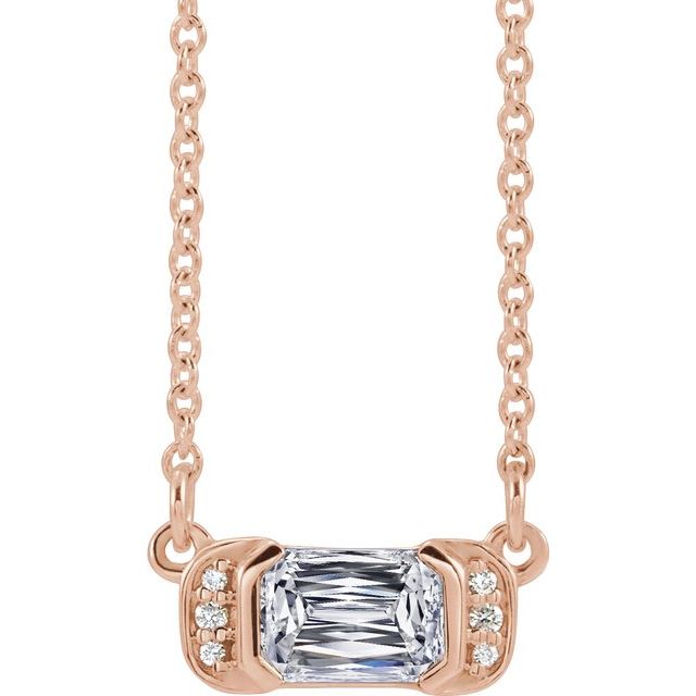 1/2 CTW Natural Diamond Bar 16" Necklace