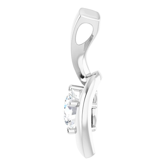 3/4 CTW Freeform Solitaire Pendant