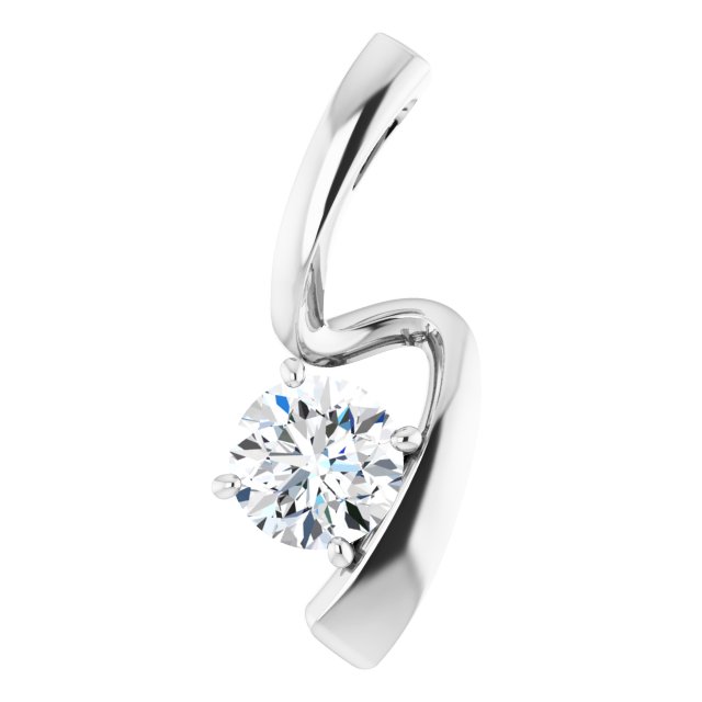 3/4 CTW Freeform Solitaire Pendant