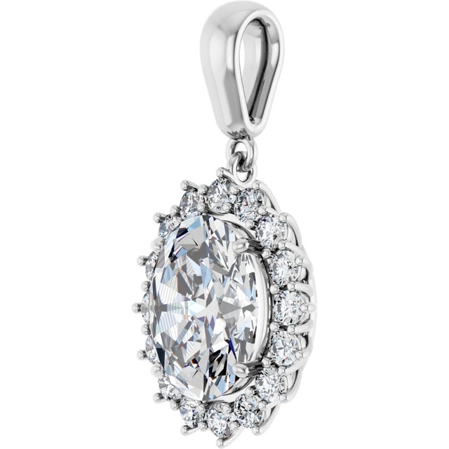2 1/2 CTW Halo-Style Oval Pendant