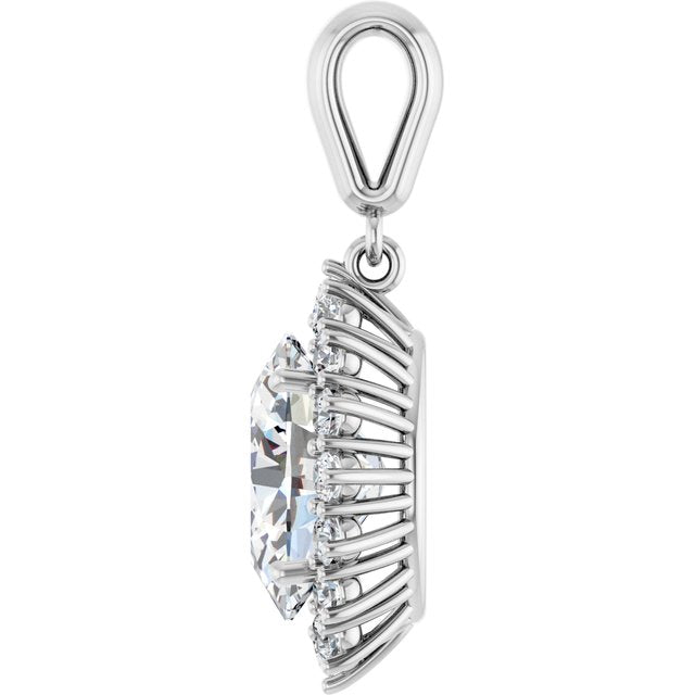 2 1/2 CTW Halo-Style Oval Pendant