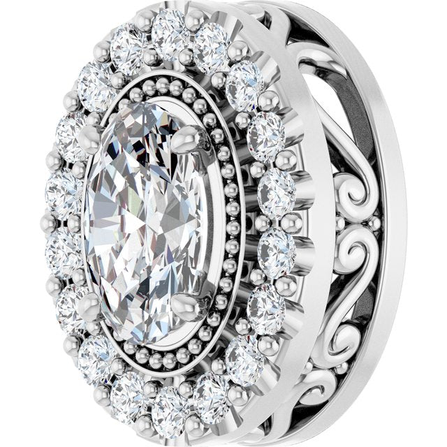 5/8 CTW Halo-Style Pendant Pendant
