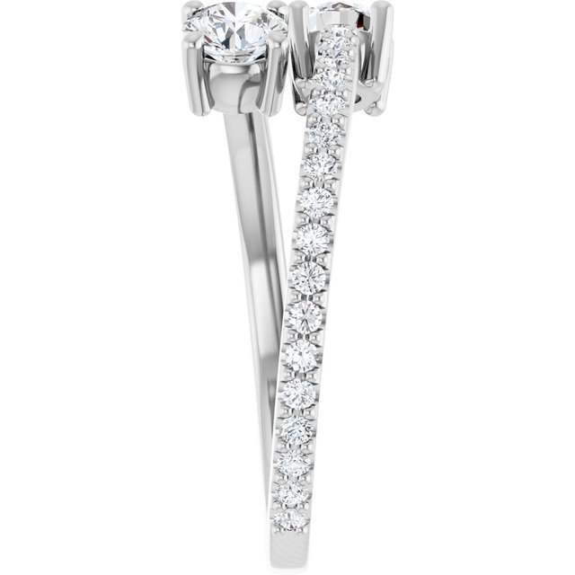 7/8 CTW Two-Stone Bypass Ring
