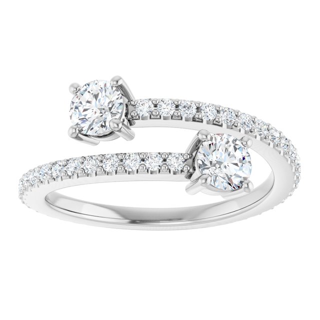 7/8 CTW Two-Stone Bypass Ring