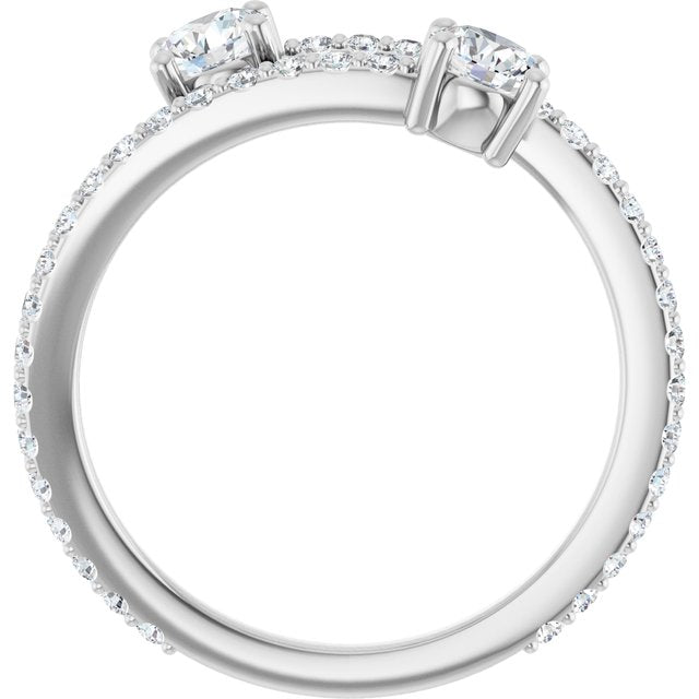 7/8 CTW Two-Stone Bypass Ring