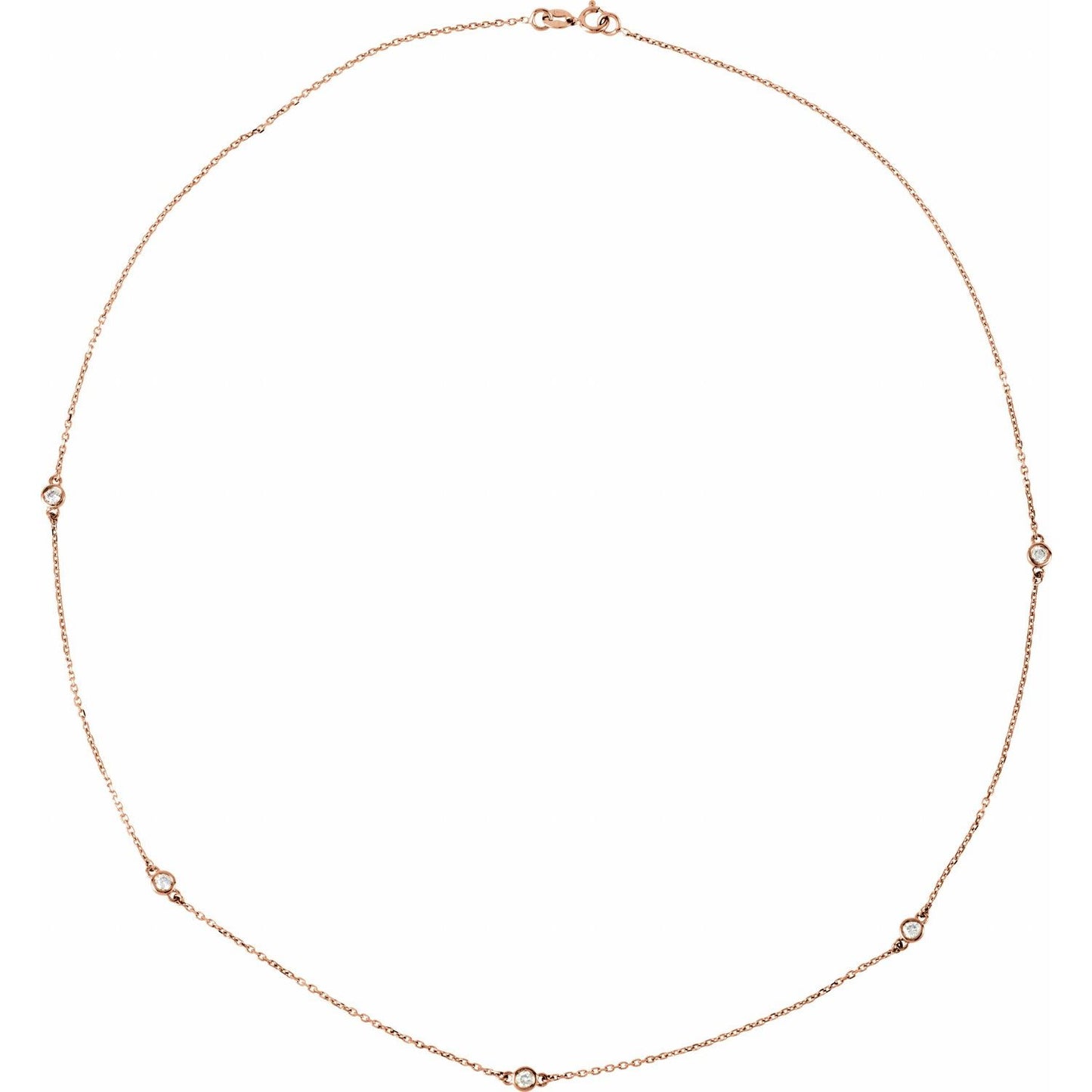 1/3 CTW Bezel-Set 7-Station 24" Necklace