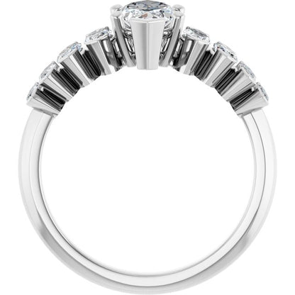1 3/4 CTW Marquise Accented Engagement Ring