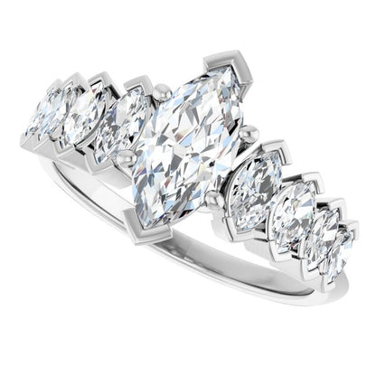 1 3/4 CTW Marquise Accented Engagement Ring