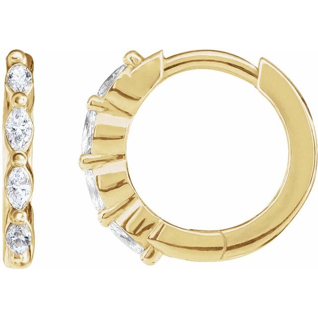 1/6 CTW 12 mm Marquise Hoop Earrings