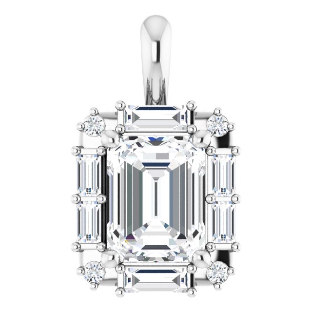 3 CTW Emerald Halo-Style Pendant