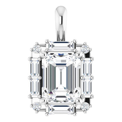 3 CTW Emerald Halo-Style Pendant