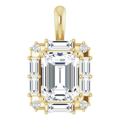 3 CTW Emerald Halo-Style Pendant