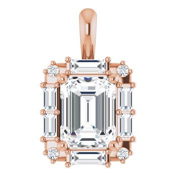 3 CTW Emerald Halo-Style Pendant