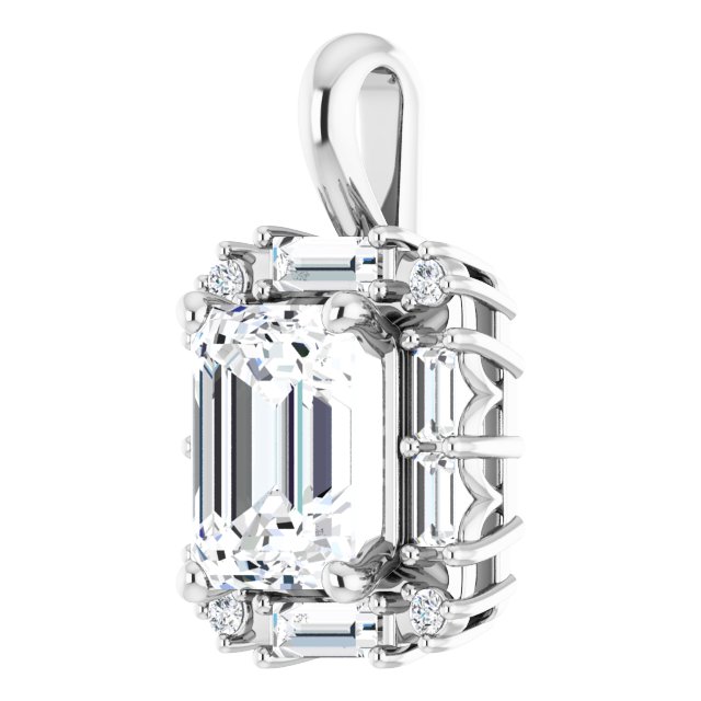 3 CTW Emerald Halo-Style Pendant