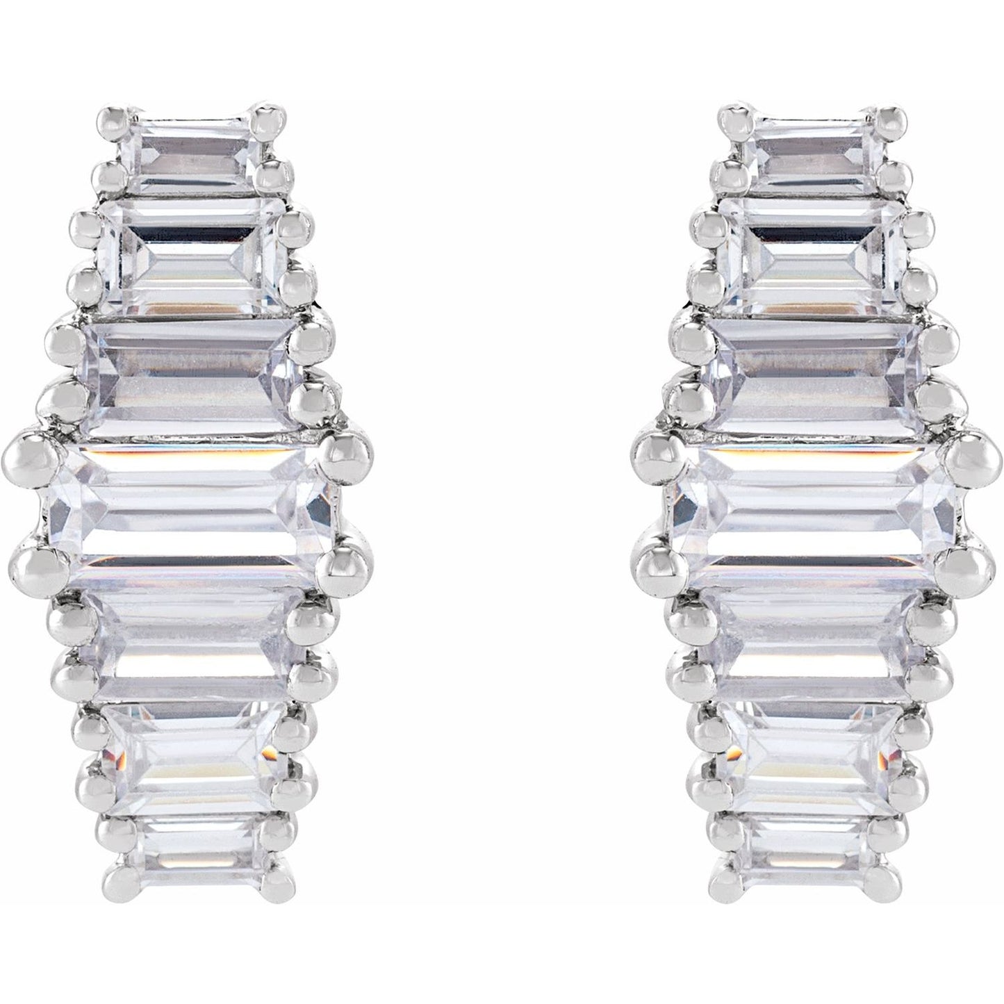 1 1/2 CTW Straight Baguette Earrings