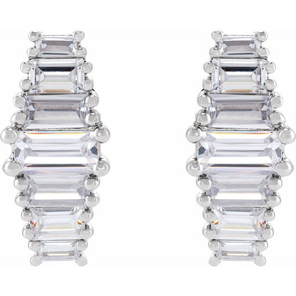 1 1/2 CTW Straight Baguette Earrings