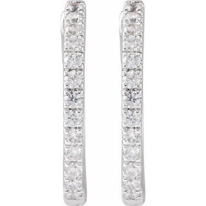 1/3 CTW 16.3 mm Hoop Earrings