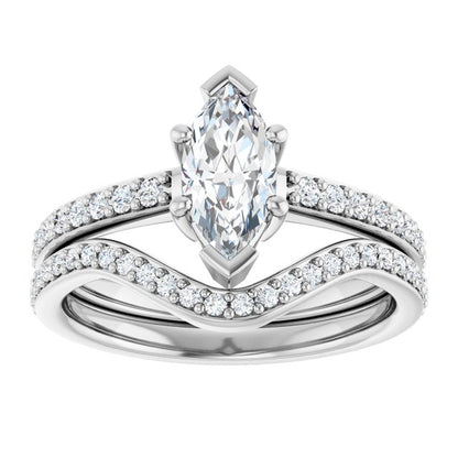 9/10 CTW Marquise Engagement Ring