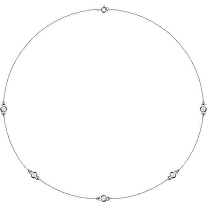 1/3 CTW Bezel-Set 7-Station 24" Necklace