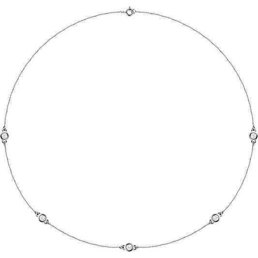 1/3 CTW Bezel-Set 7-Station 24" Necklace
