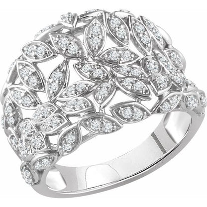 1/2 CTW Leaf Ring