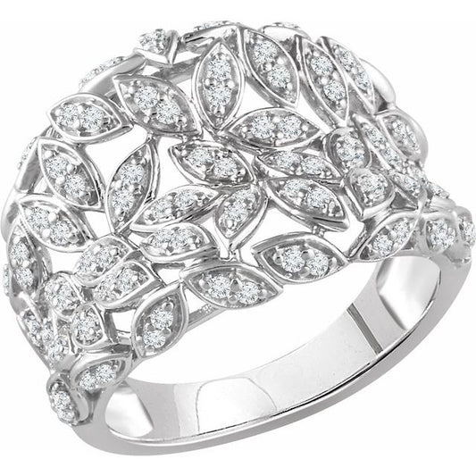 1/2 CTW Leaf Ring
