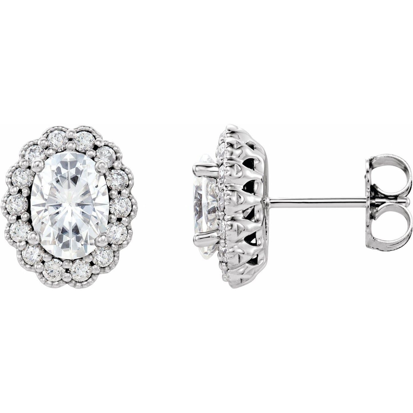 3/8 CTW Oval Earrings