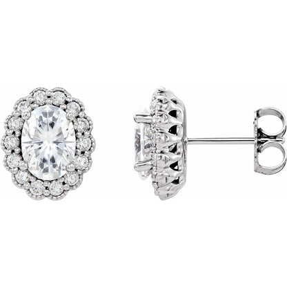 3/8 CTW Oval Earrings