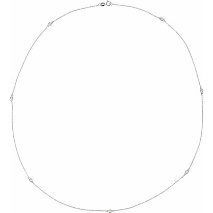 1/3 CTW Bezel-Set 7-Station 24" Necklace