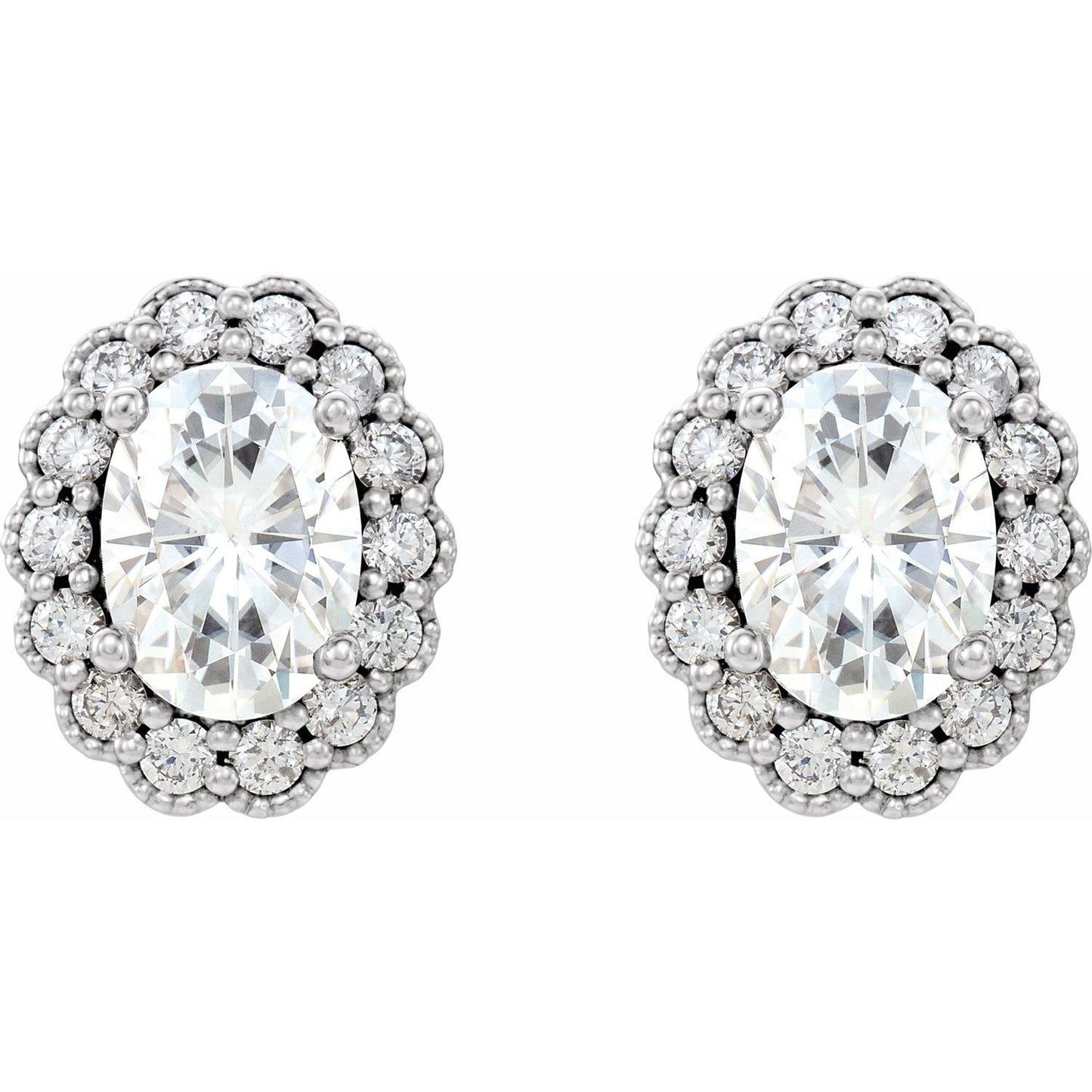 3/8 CTW Oval Earrings
