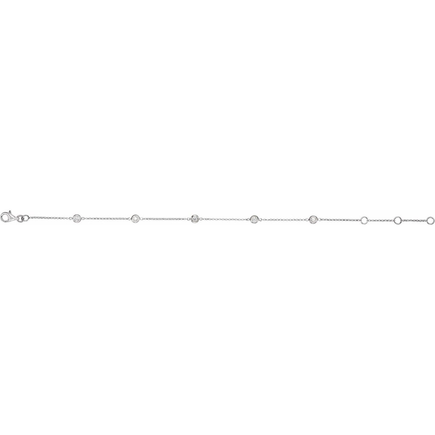 1/4 CTW Bezel-Set 5-Station 5 1/2-7" Bracelet