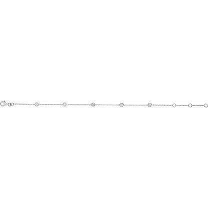 1/4 CTW Bezel-Set 5-Station 5 1/2-7" Bracelet