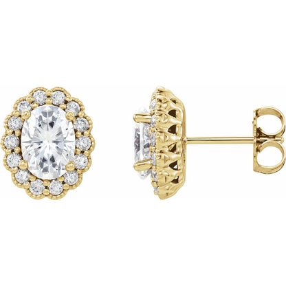 3/8 CTW Oval Earrings