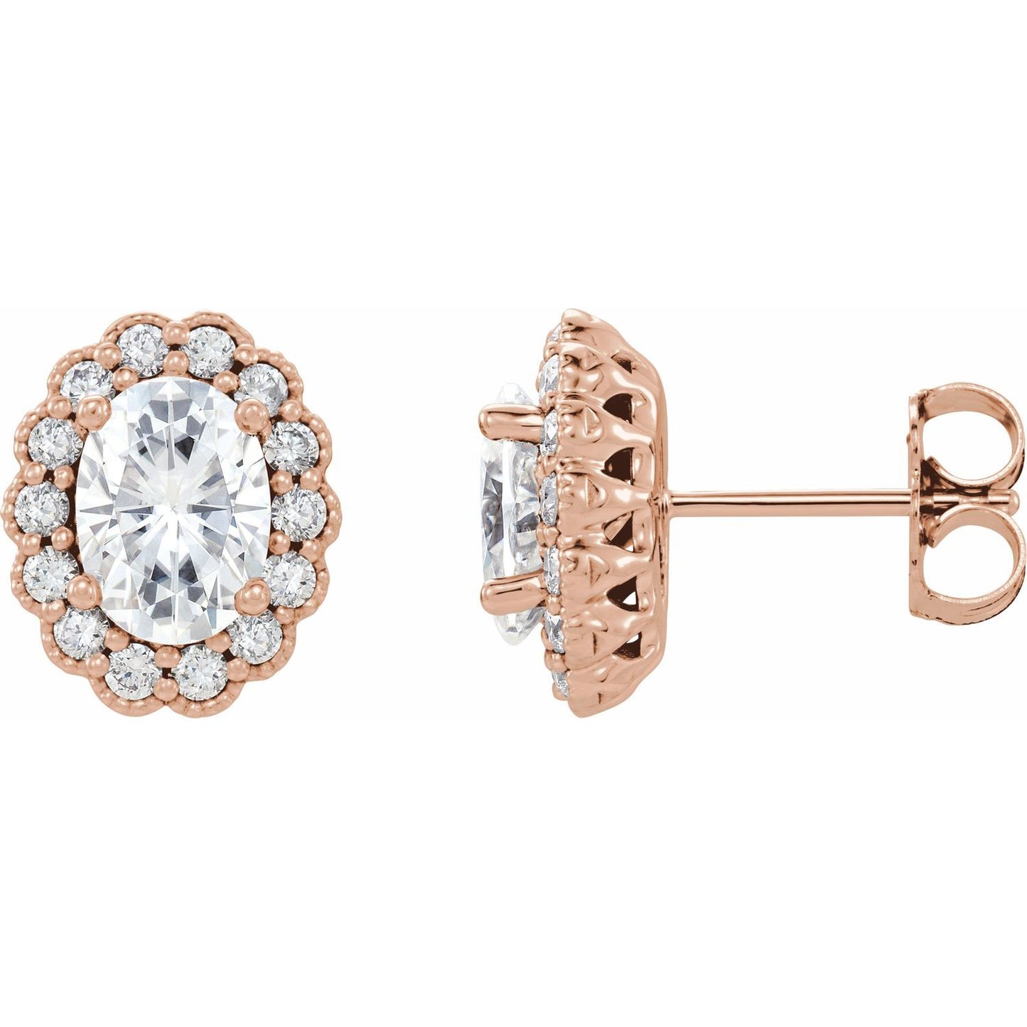 3/8 CTW Oval Earrings