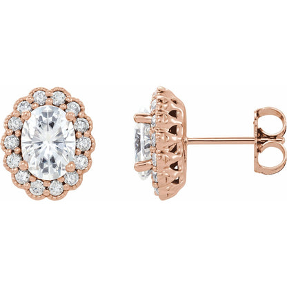 3/8 CTW Oval Earrings