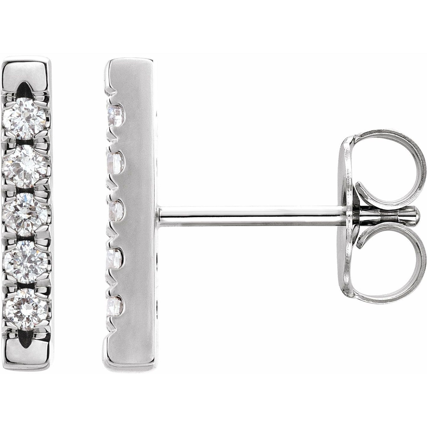 1/8 CTW French-Set Bar Earrings
